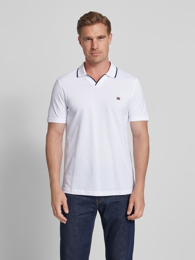 Christian Berg Men Regular Fit Poloshirt mit Logo-Stitching und Polokragen Weiss 4