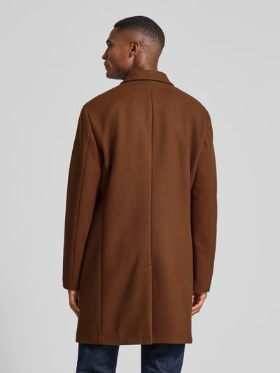 MCNEAL Lange jas van wolmix met reverskraag Donkerbruin - 5