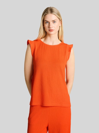Tom Tailor Denim Loose Fit Top in Crinkle-Optik Orange 4