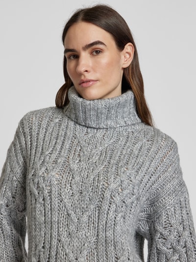 Christian Berg Woman Strickpullover mit Zopfmuster Mittelgrau 3