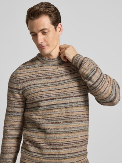 MCNEAL Regular Fit Strickpullover mit Woll-Anteil Hellbraun 3