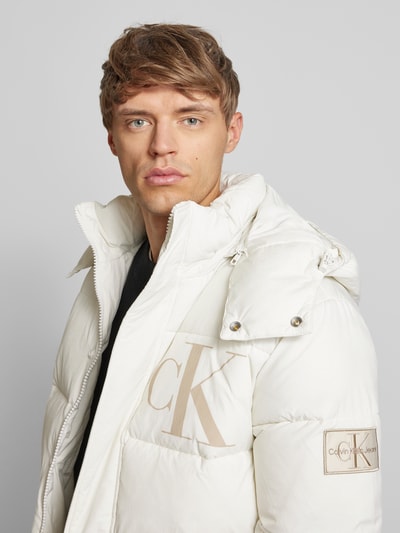 Calvin Klein Jeans Gewatteerd jack met logoprint Offwhite - 3