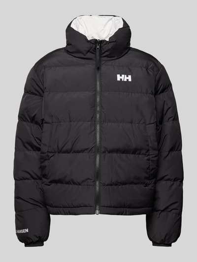 Helly Hansen Pikowana kurtka z kapturem z nadrukiem z logo Czarny 2