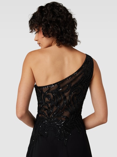 Luxuar Abendkleid mit One-Shoulder-Träger Black 3