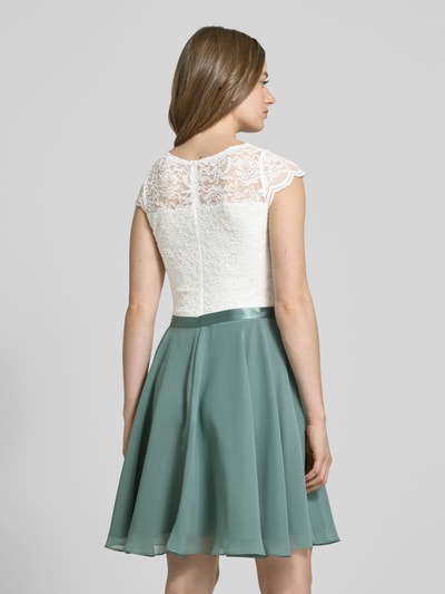 Swing Knielange cocktailjurk met ronde hals Lichtgroen - 5