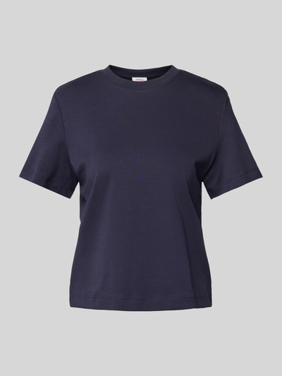 s.Oliver RED LABEL Regular fit T-shirt met ronde hals en kraag Marineblauw - 2