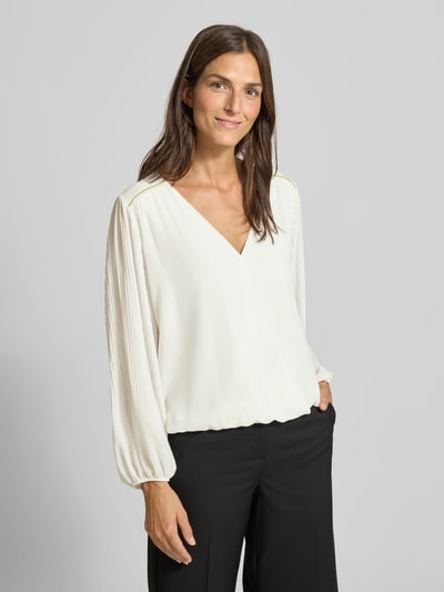 ZABAIONE Blouse met lange mouwen en V-hals Offwhite - 4