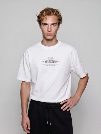 G-Star RAW T-Shirt mit zentralem Logo-Print Weiss 4