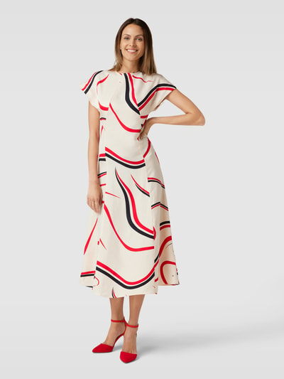 Tommy Hilfiger Midi-jurk met all-over motief Ecru - 4