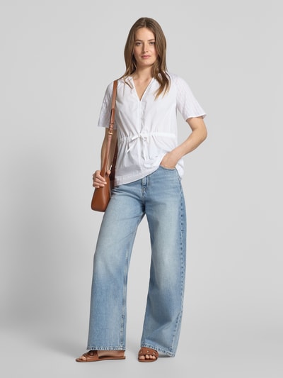 Samsøe Samsøe Regular Fit Bluse mit V-Ausschnitt Modell 'SATOMA' Weiss 1