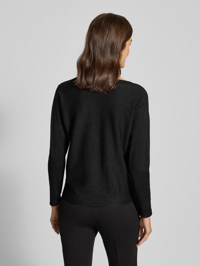 comma Gebreide pullover van viscosemix met boothals Zwart - 5