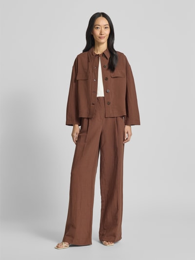 Christian Berg Woman Selection Wide Leg Bundfaltenhose mit Gürtelschlaufen Schoko 1