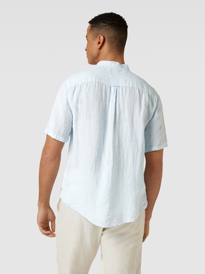 Better Rich Regular fit vrijetijdsoverhemd van puur linnen met maokraag Lichtblauw - 5