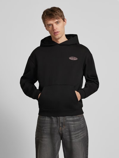 REVIEW Hoodie mit Label-Print Black 4