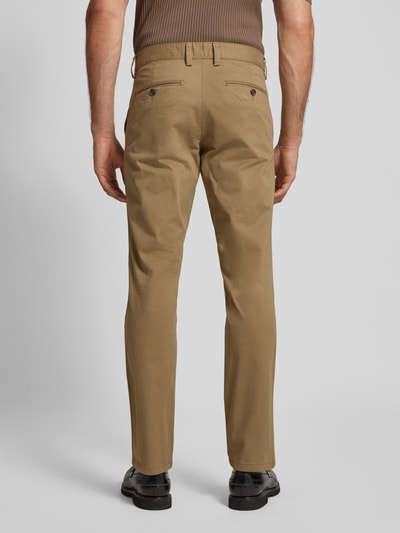 Christian Berg Men Tapered Fit Chino mit Gesäßtaschen Khaki Melange 5