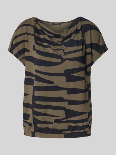 OPUS T-Shirt mit Wasserfall-Ausschnitt Modell 'Sapaya' Khaki 2