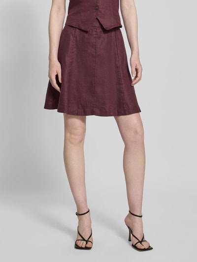 MSCH Copenhagen Leinenrock mit Knopfverschluss Modell 'Naira Claritta' Bordeaux 4