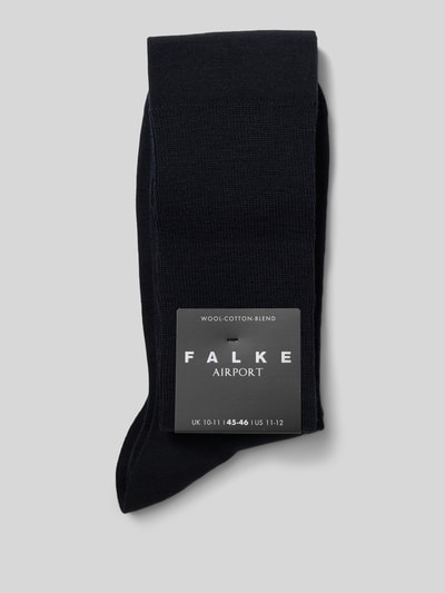 Falke Kniestrümpfe mit elastischem Rippenbündchen Modell 'AIRPORT' Dunkelblau 3