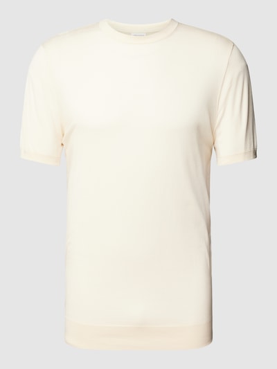 Profuomo T-Shirt im unifarbenen Design Offwhite 2