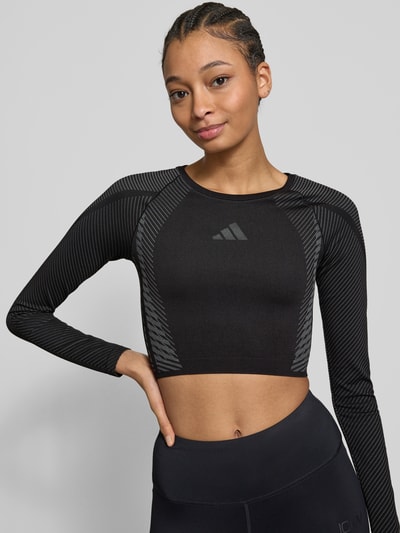 adidas Sportswear Kort shirt met lange mouwen en labelprint Zwart - 3