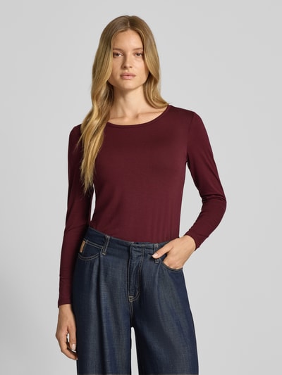 FREE/QUENT Shirt met lange mouwen en ronde hals, model 'Liana' Bordeaux - 4