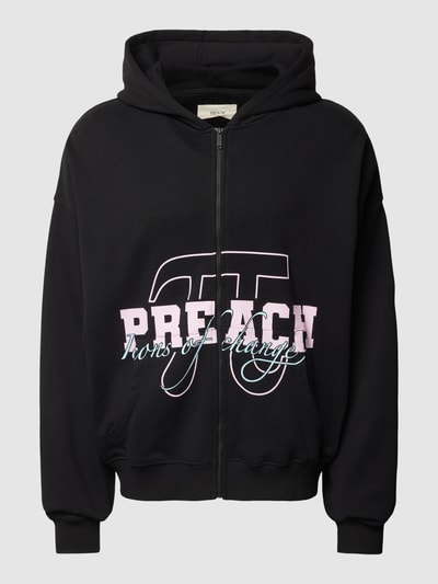 Preach Oversized Sweatjacke mit Label-Print Anthrazit 2