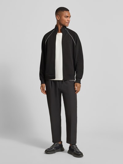 BOSS Green Regular fit sweatjack van katoenmix Zwart - 1