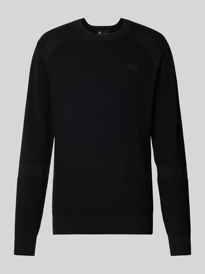 G-Star Raw Gebreide pullover met labelstitching Zwart - 1