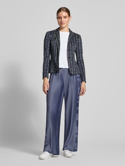 Marc Cain Weite Hose mit Plisseefalten und elastischem Bund Rauchblau 1