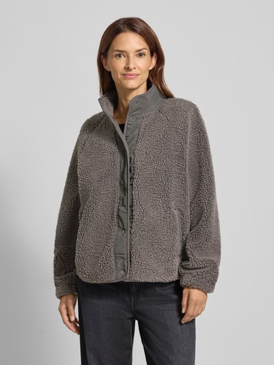 Jake*s Casual Sweatjacke mit Teddyfell Dunkelgrau 4