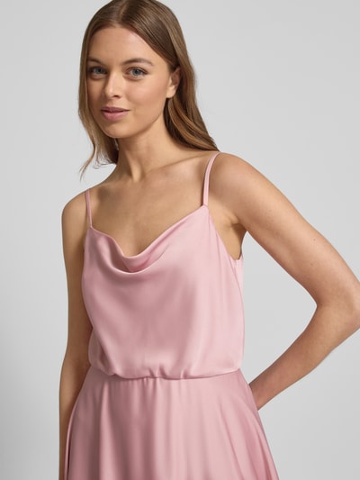 Jake*s Cocktail Knielanges Cocktailkleid mit Wasserfall-Ausschnitt Rose Melange 3