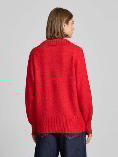 Pieces Regular fit gebreide pullover met wol, model 'MALOU' Rood - 5