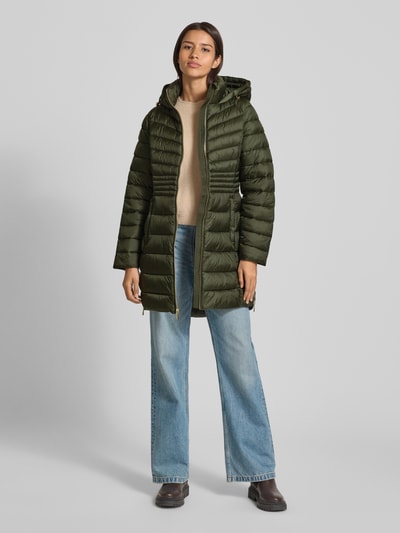 MICHAEL Michael Kors Gewatteerde lange jas met gevoerde opstaande kraag, model 'Packable' Donkergroen - 1