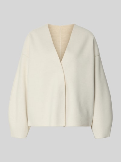 Productfoto, Relaxed Fit gebreid jack met viscose, materiaalmix, model 'Juice' van Vila, dames, crèmekleur, zonder zichtbare sluiting, zachte textuur.
