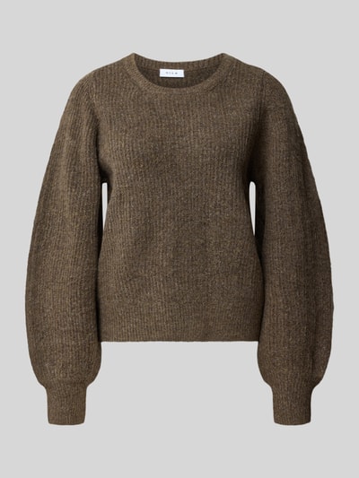 VILA Strickpullover mit Rundhalsausschnitt Modell 'KACHEL' Taupe 1