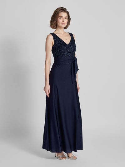 Vera Mont Abendkleid mit Paillettenbesatz Dunkelblau 1