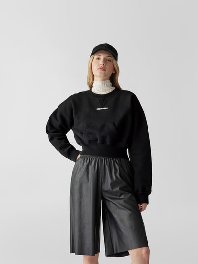 Dsquared2 Cropped Sweatshirt mit Label-Detail Schwarz 4
