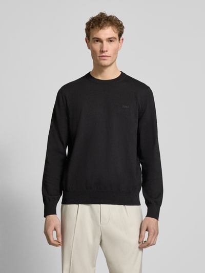 BOSS Sweter z dzianiny z czystej bawełny w kroju regular fit model 'UPCAS' Czarny 4