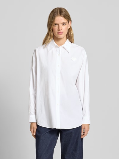 Hugo Blue Bluzka koszulowa o kroju regular fit z haftem model ‘Elisana’ Biały 4