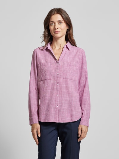 Tom Tailor Regular Fit Bluse mit Brusttaschen Pink 4