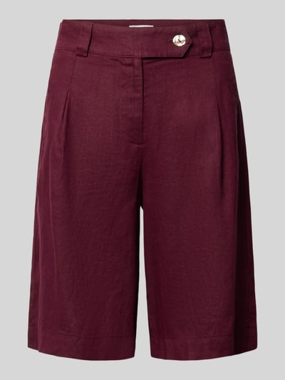 Christian Berg Woman Bermudas aus Leinen mit Gesäßtaschen Schoko 2