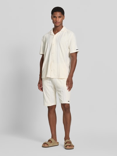 Tom Tailor Regular Fit Freizeithemd in Frottee-Optik Offwhite 1