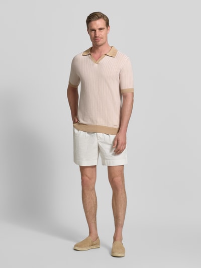 HUGO Regular Fit Poloshirt aus Baumwoll-Leinen-Mix Modell 'SEEROY' Sand 1