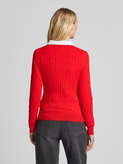 Gant Strickpullover mit gerippten Abschlüssen Rot 5