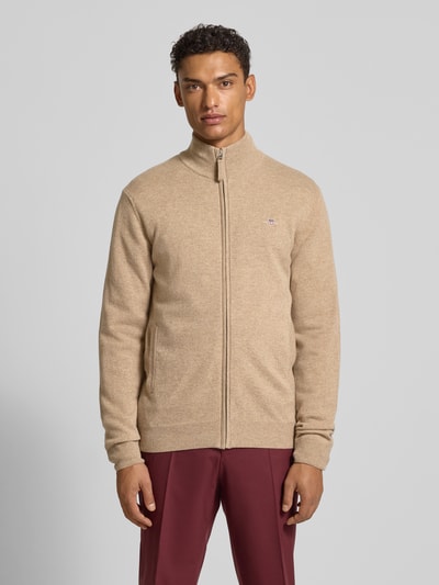 Gant Gebreid jack met ritssluiting Zand gemêleerd - 4