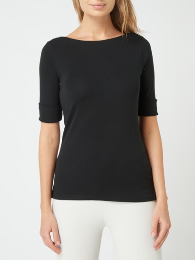 Lauren Ralph Lauren Shirt met boothals, model 'Judy' Zwart - 4