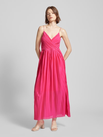 Only Sukienka midi z cienkimi ramiączkami model ‘ELEMA’ Mocnoróżowy 4