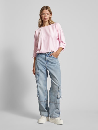 Tom Tailor Denim Loose fit shirt met 7/8 mouwen en streepmotief Roze - 1