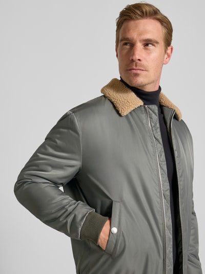 MCNEAL Regular fit jack met platte kraag Rietgroen - 3