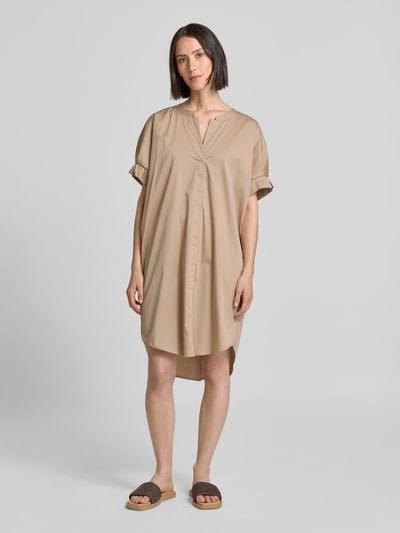 FREE/QUENT Knielanges Kleid mit Stretch-Anteil Modell 'Xenia' Taupe 1